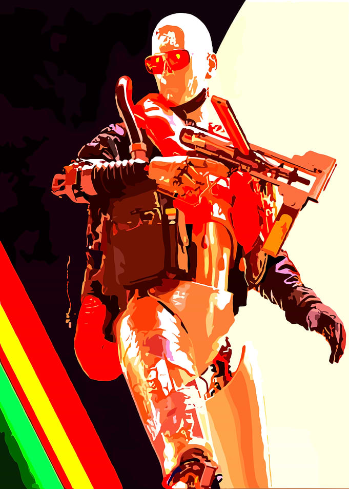Sci-fi character with weapon