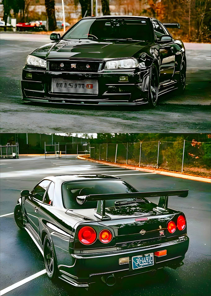 Black Nissan Skyline GT-R R34