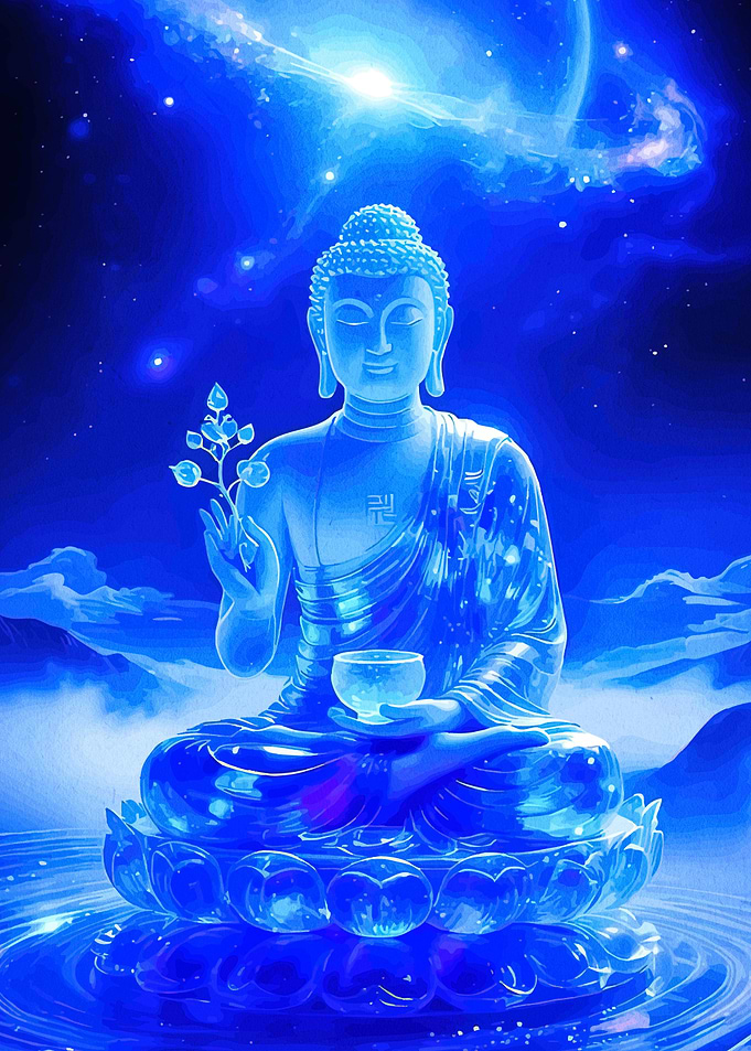 Buddha in Cosmic Blue