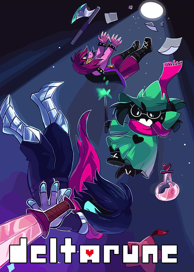 Deltarune Characters Falling