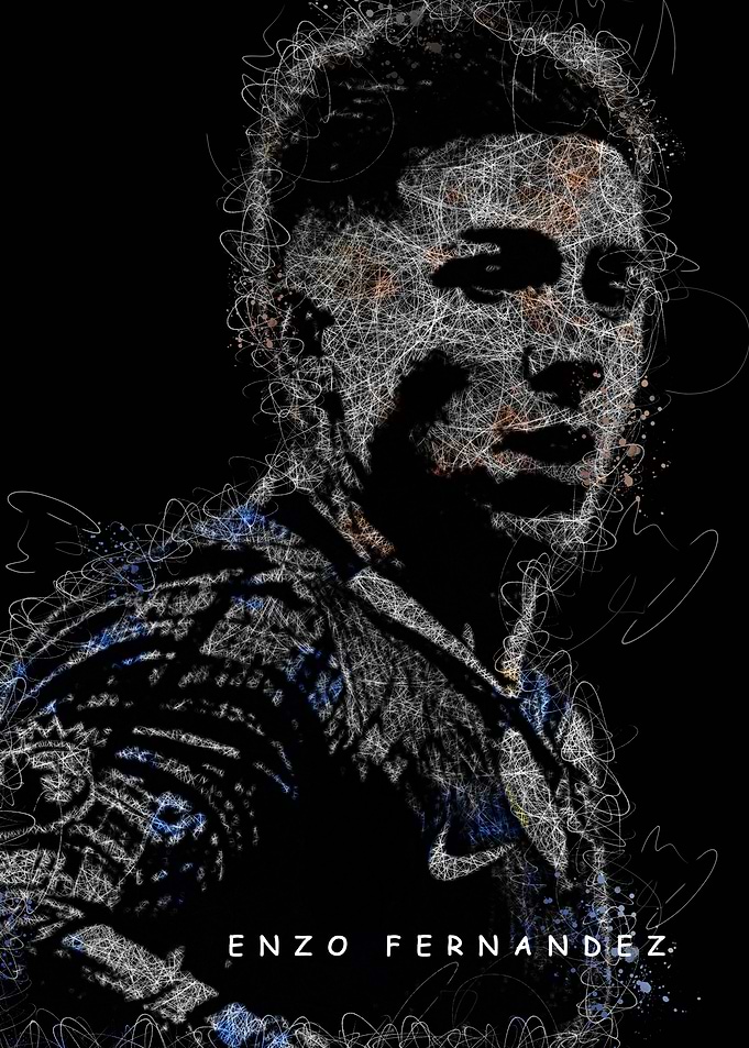 Enzo Fernandez Scribble Portrait