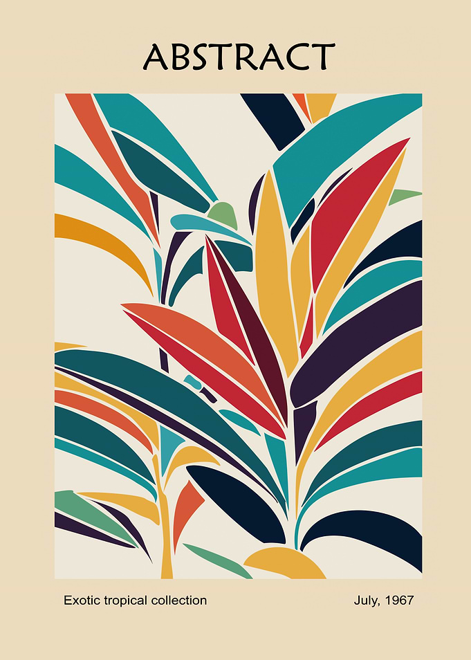 Abstract Tropical Plant Art