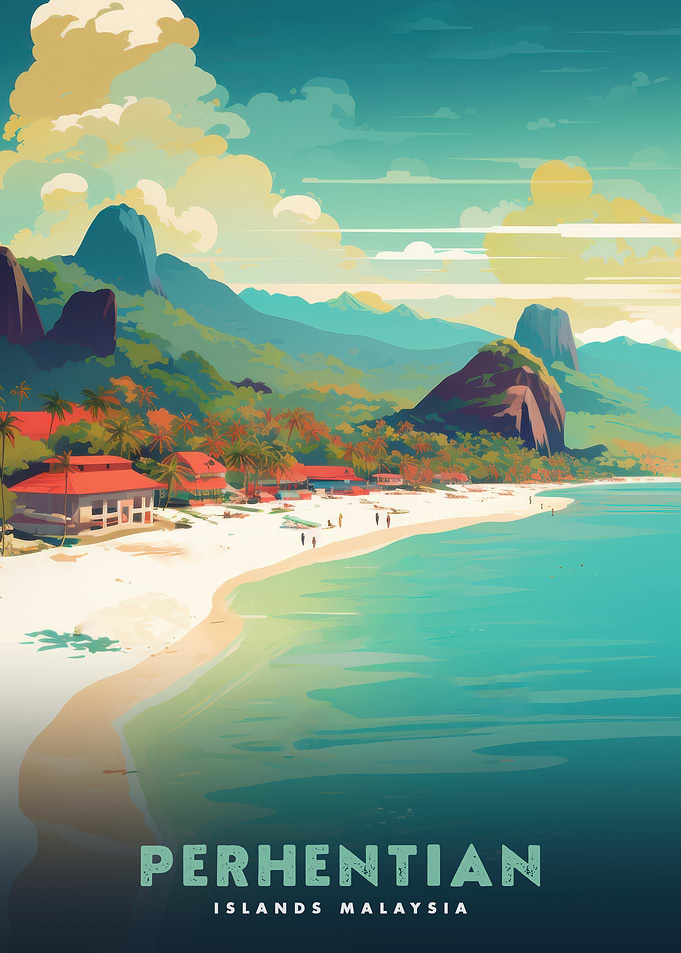 Perhentian Islands Malaysia Travel Poster