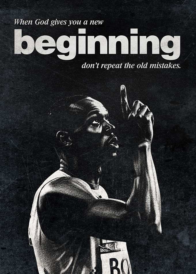 Inspirational Christian Poster – “When God Gives You a New Beginning, Don’t Repeat Old Mistakes”