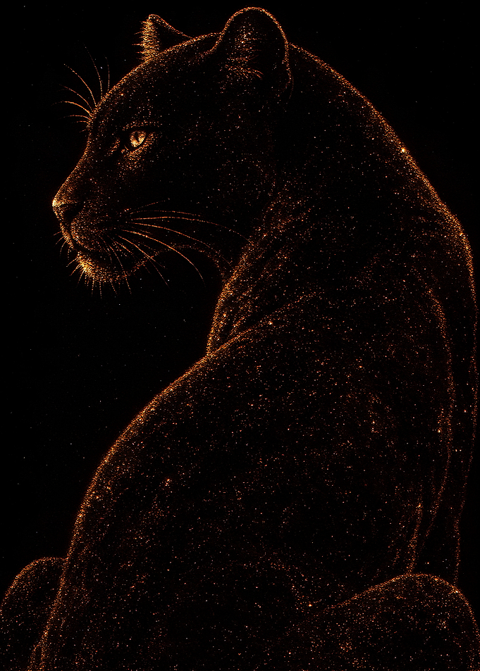 Sparkling Black Panther Portrait
