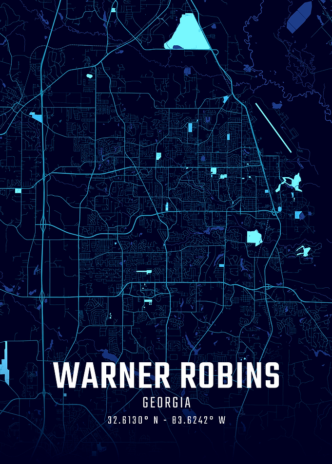 Warner Robins Georgia Midnight City Map