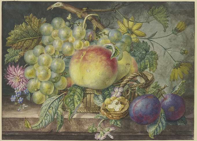 Still Life of Fruits and Flowers