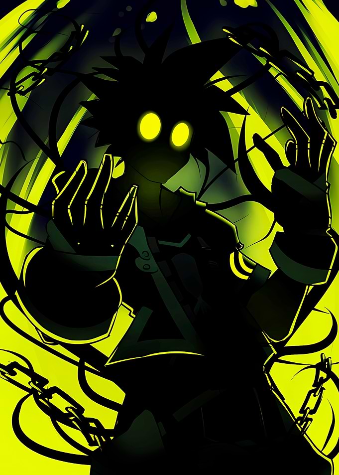 Dark Sora with Yellow Eyes and Chains