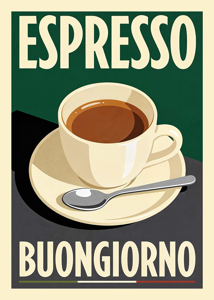Vintage Coffee Espresso Buongiorno Poster
