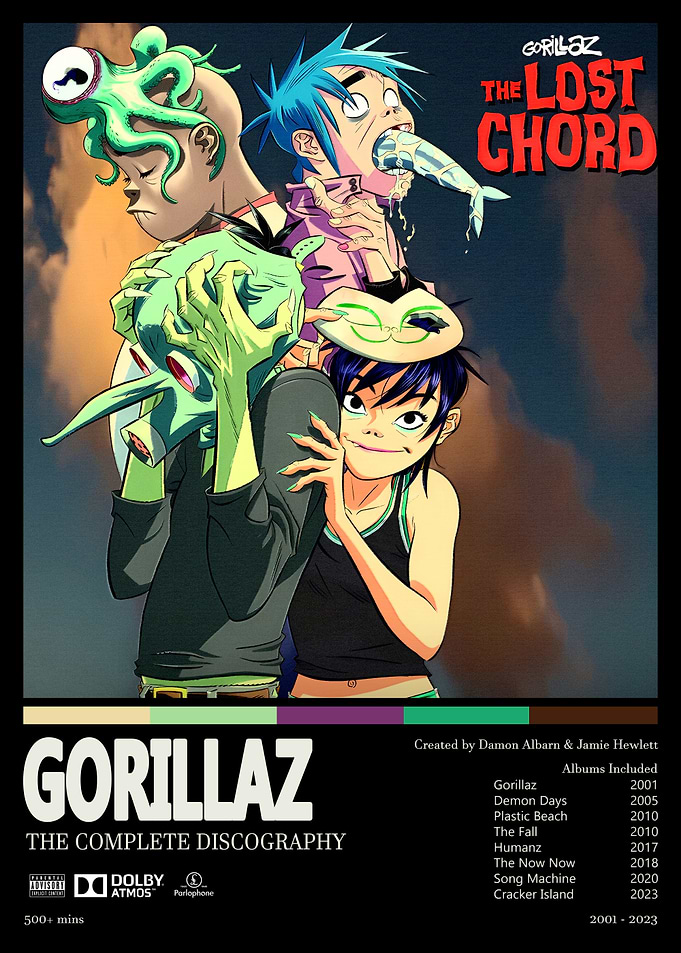 Gorillaz The Complete Discography Poster