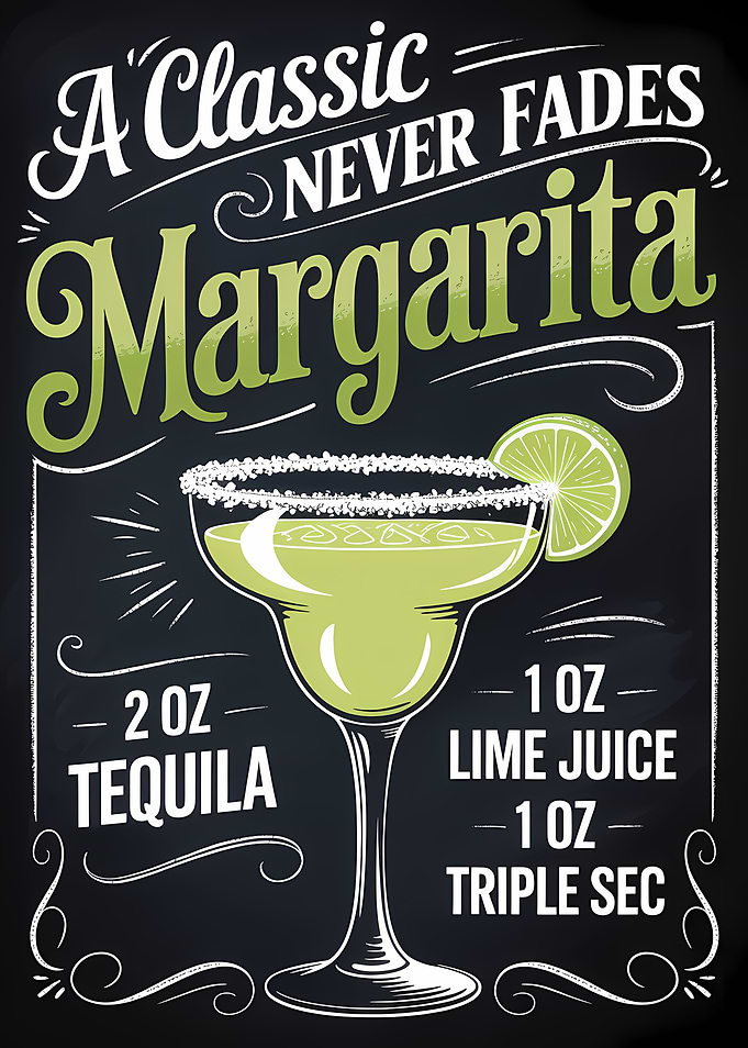 Margarita Recipe Chalkboard Art