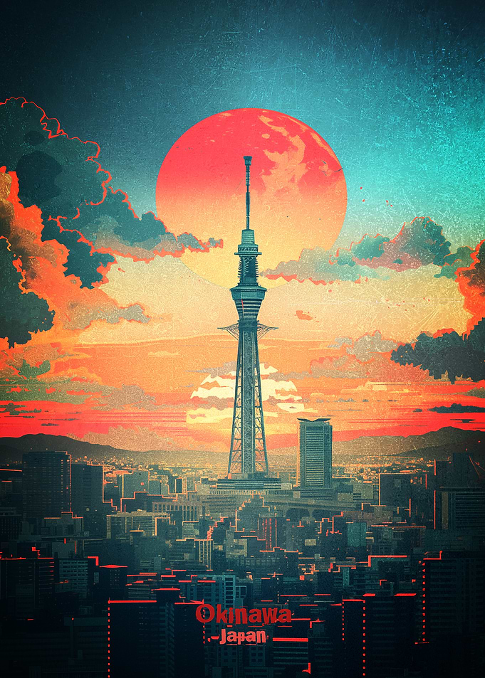 Okinawa Japan Cityscape Poster