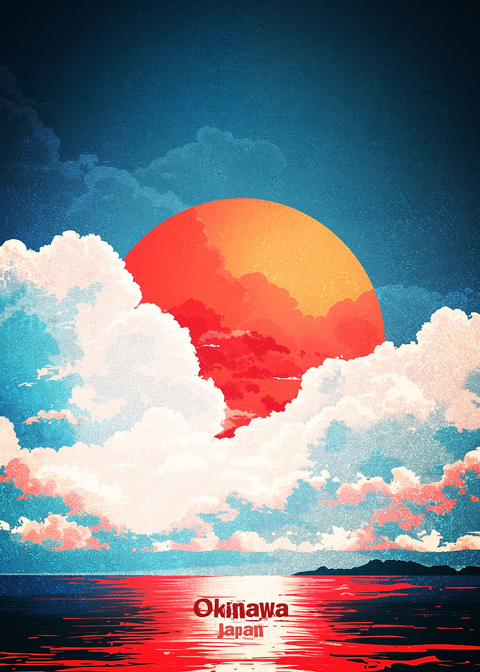 Okinawa Japan Sunset Poster