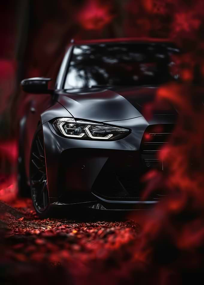 Dark bmw m3 g80 Red Leaves