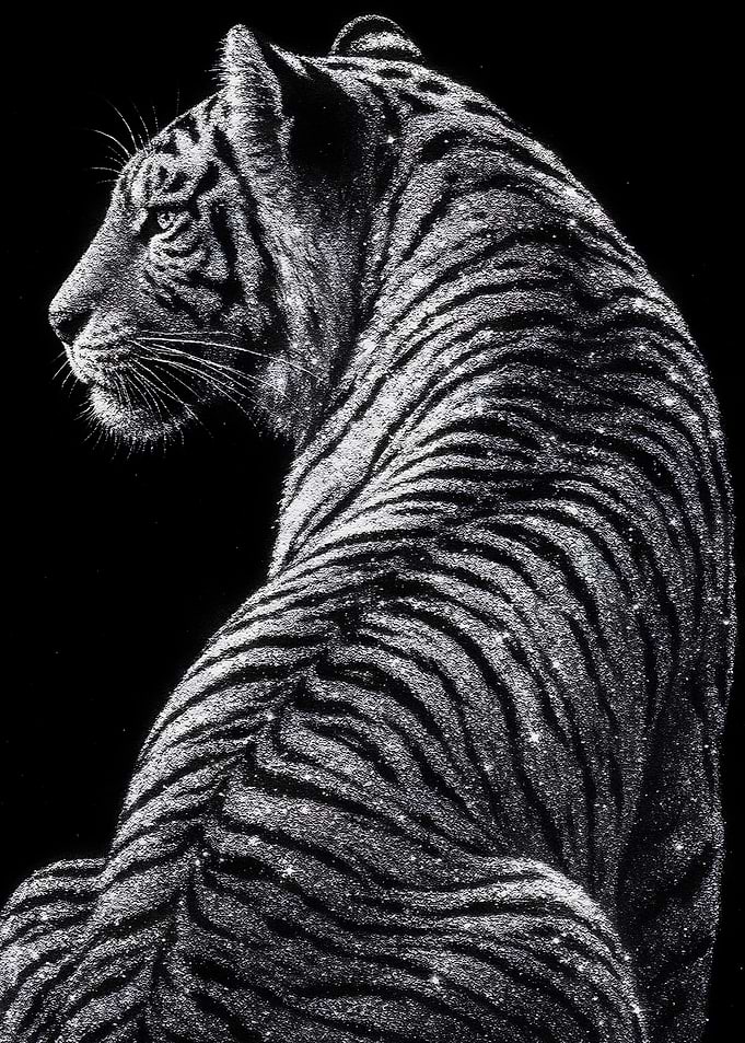 Tiger Portrait with Glitter Effect