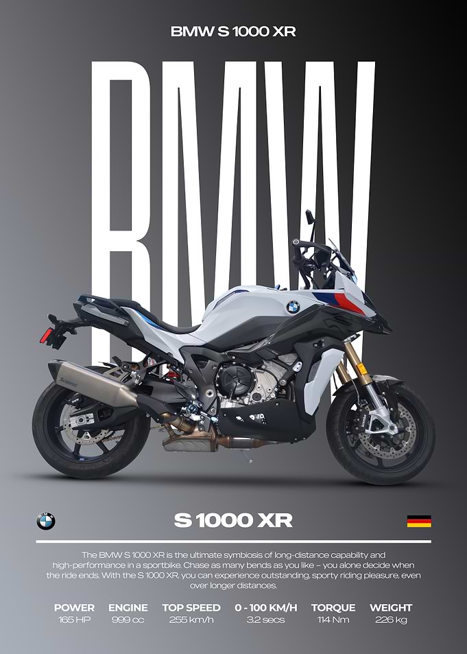 BMW S 1000 XR Motorcycle Poster