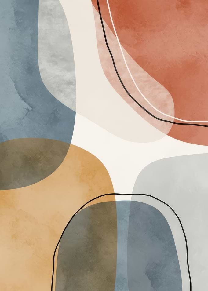 Abstract Organic Shapes with Lines