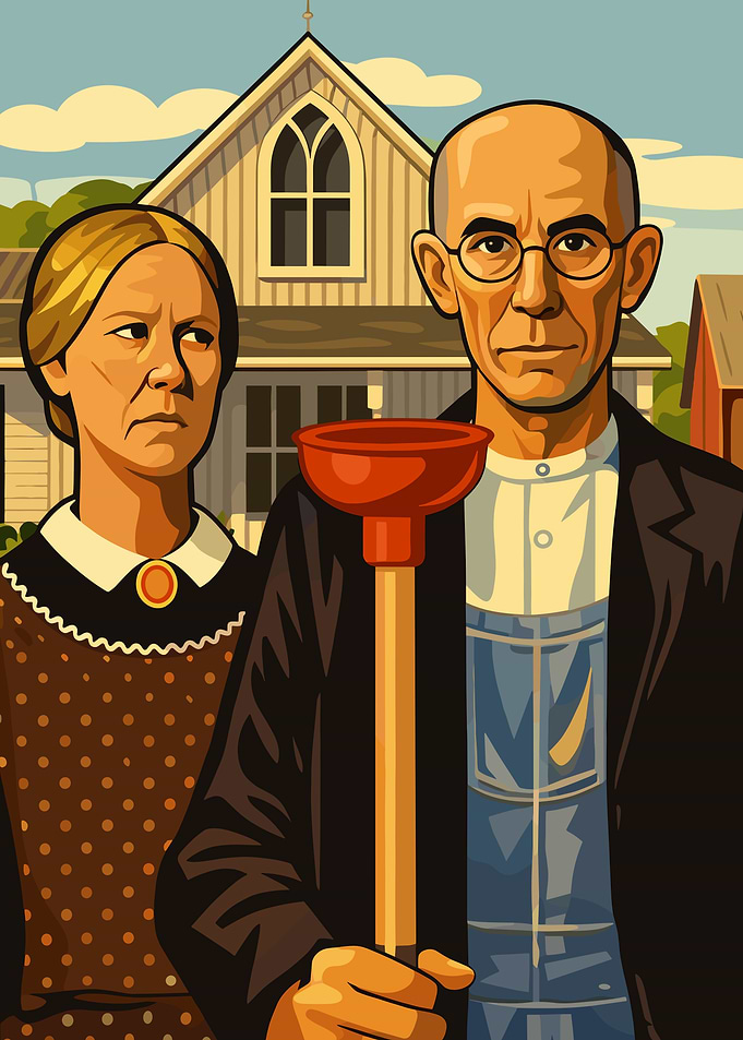 American Gothic with a Plunger