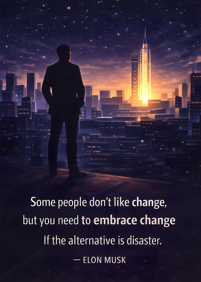 Elon Musk quote about embracing change