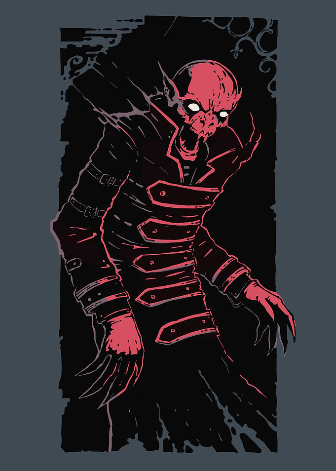 Gothic Vampire Monster Illustration