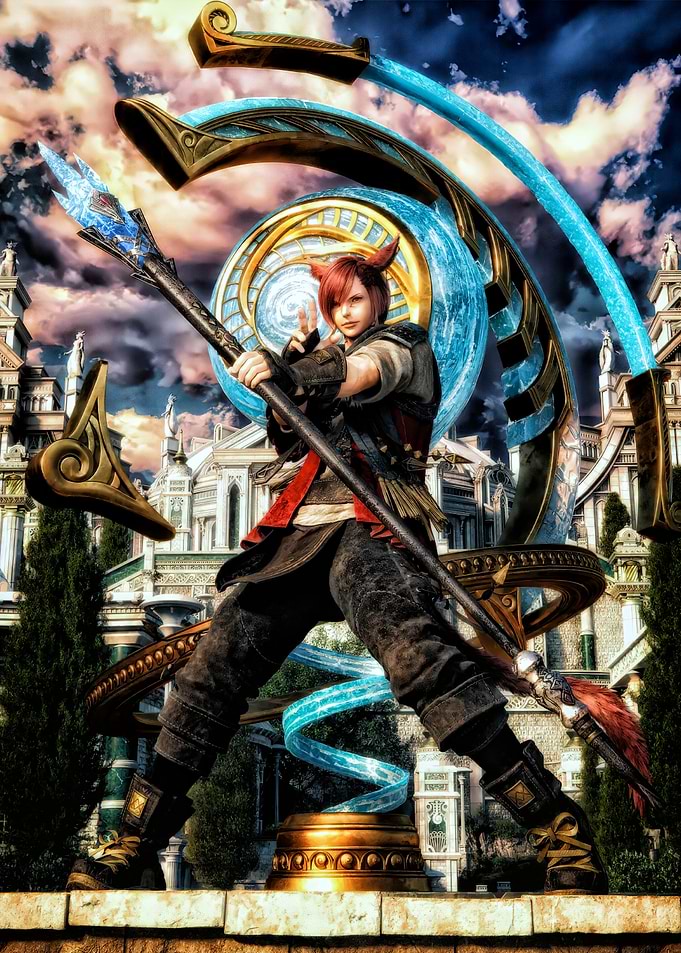 Warrior with Staff and Magical Orb