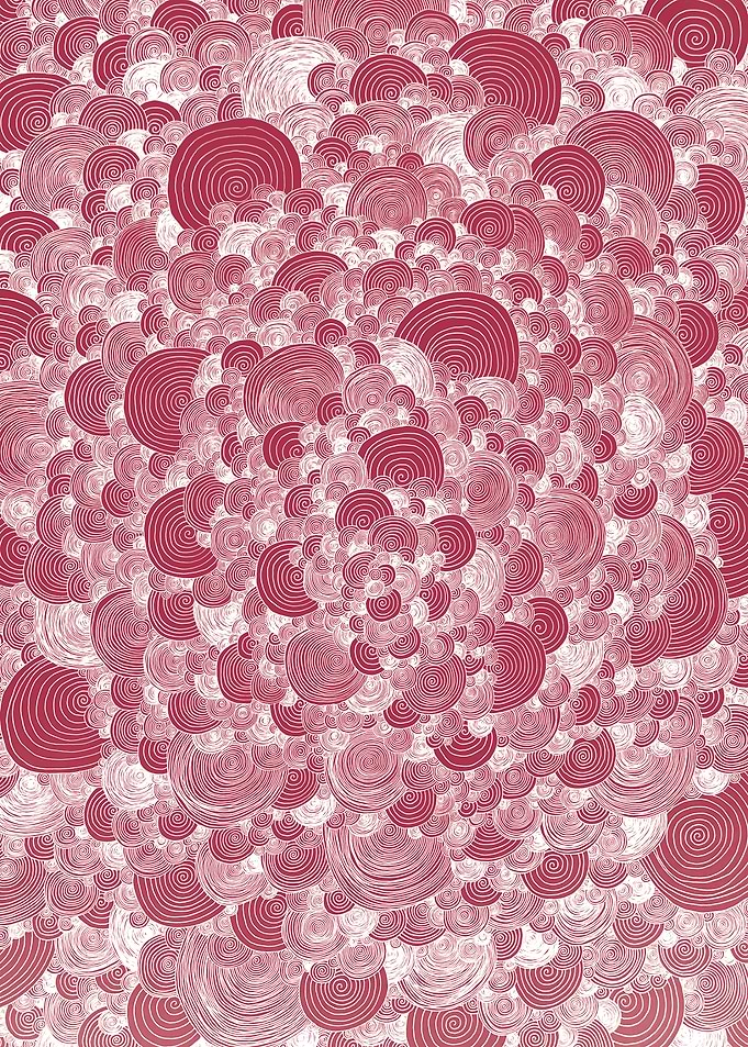 SKY — Negative Red and White Spirals