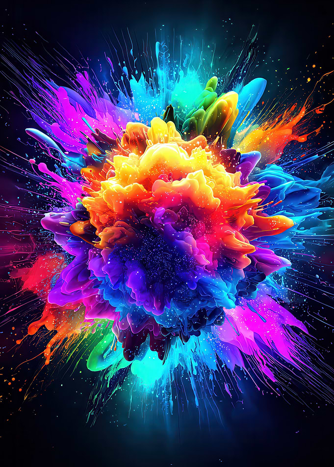 Explosion of Colorful Powder