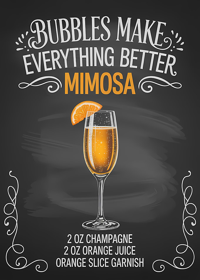 Mimosa Recipe Chalkboard Art