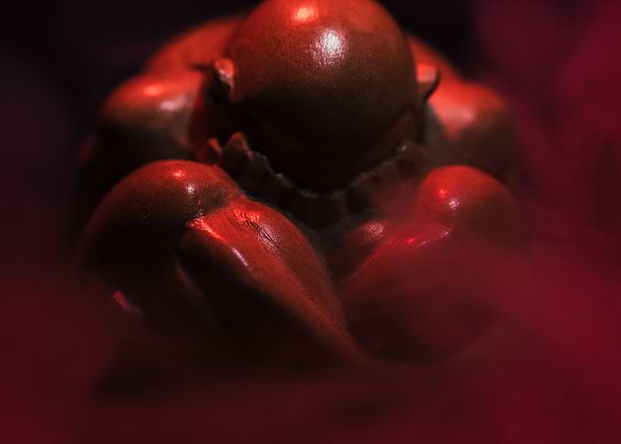 Red Pepper Sculpture with Smoke