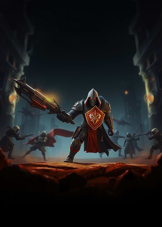 Fantasy Knight with Glowing Sword