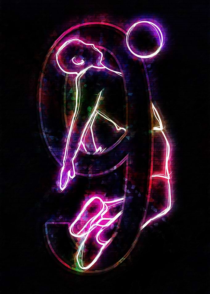 Neon football in Number 9