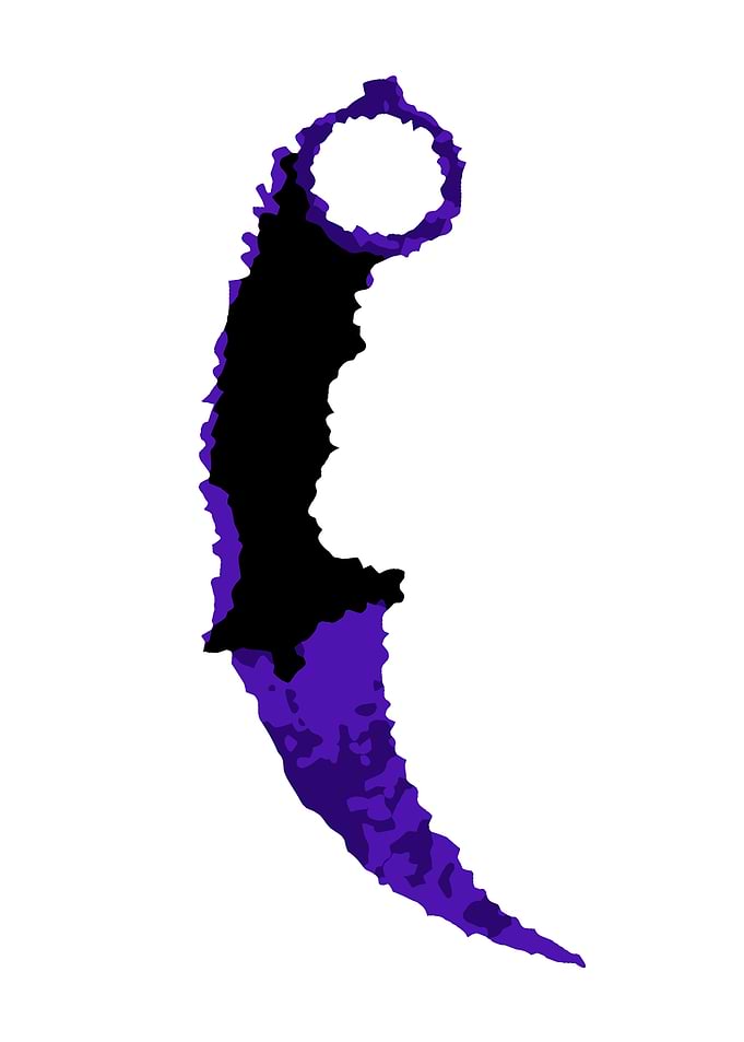 Karambit Knife with Purple and Black Design