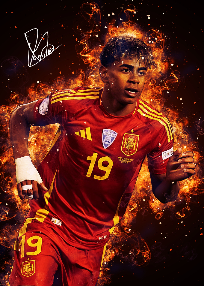 Lamine Yamal with Fiery Aura