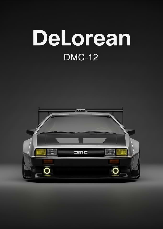 sport DeLorean DMC car poster