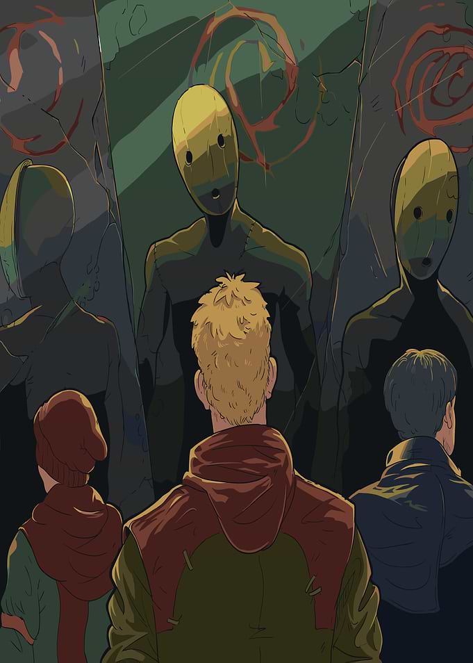 Figures in a Mysterious Hall