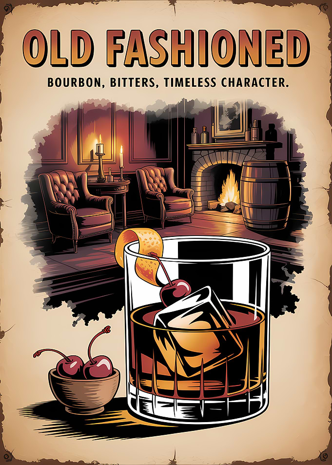 Old Fashioned Cocktail Poster
