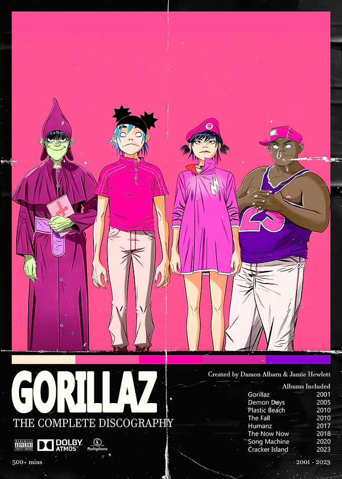 Gorillaz Complete Discography Poster