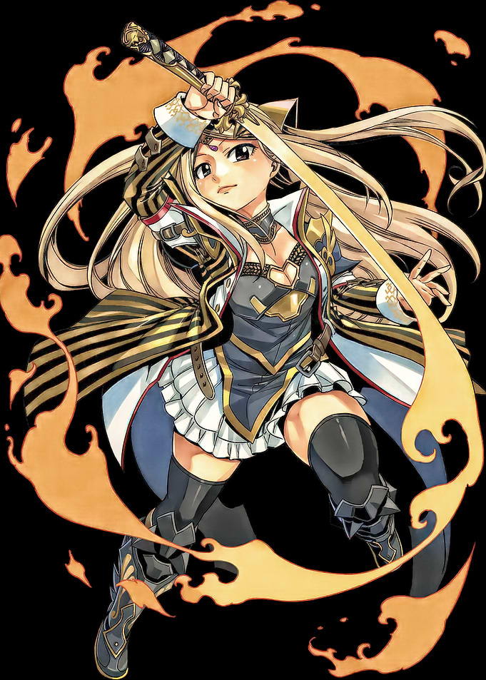 Anime Warrior with Flaming Sword