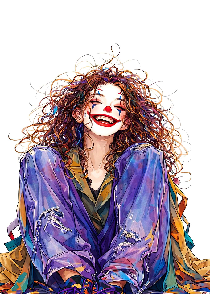Clown Girl with Curly Hair
