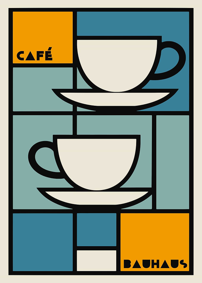 Bauhaus Style Cafe Poster