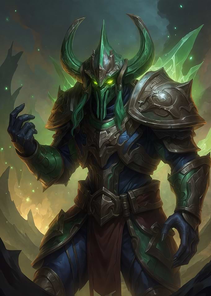 Fantasy Warrior with Green Armor