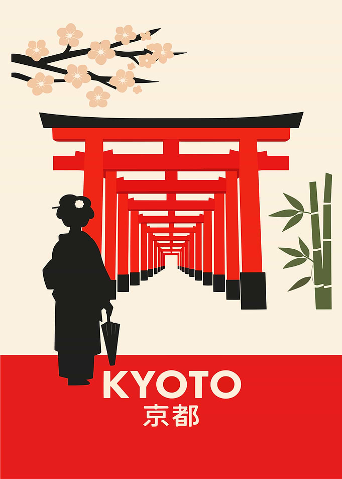 Kyoto Torii Gates and Geisha
