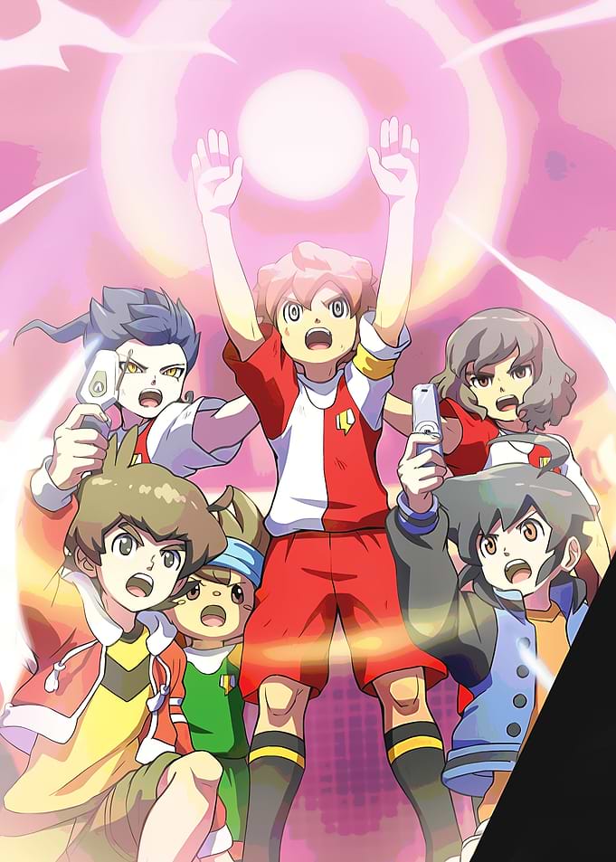 Anime soccer team celebrating