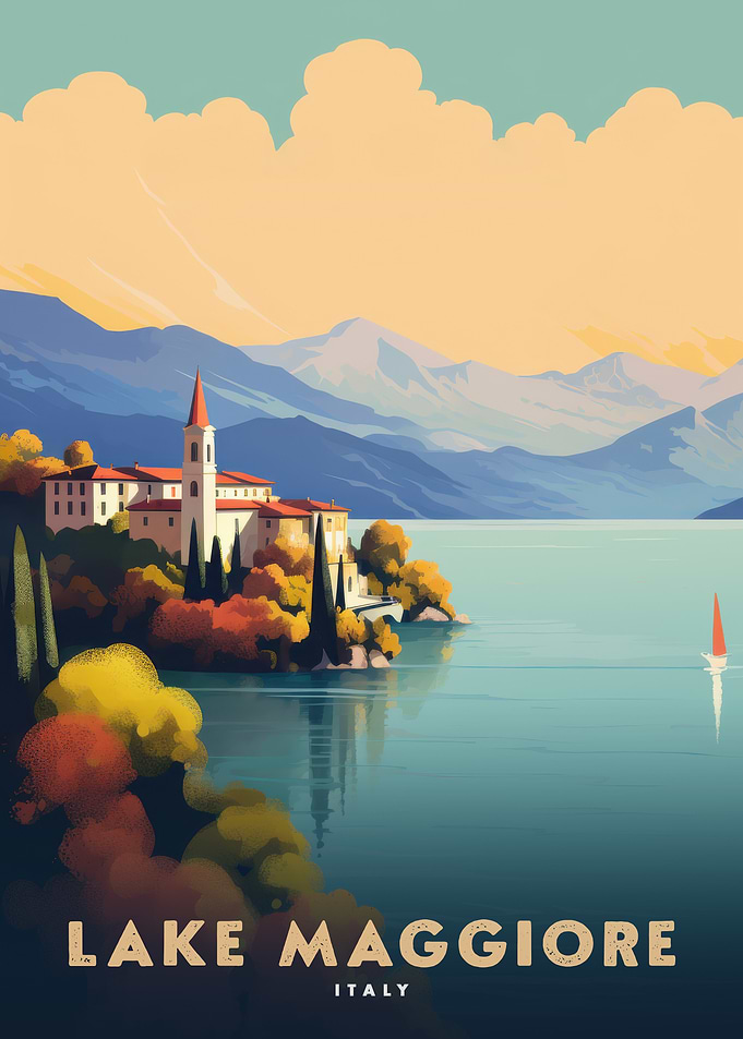 Lake Maggiore Italy Travel Poster