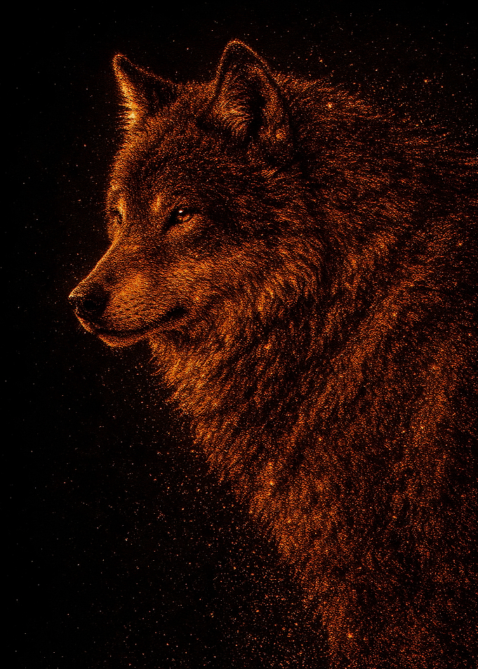 Fiery Wolf Portrait
