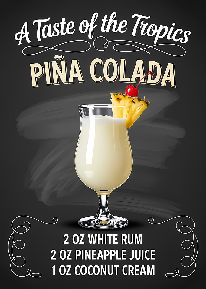 Piña Colada Recipe Poster