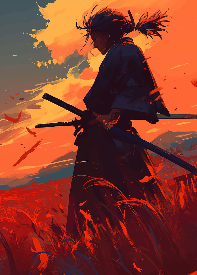 Samurai in a Fiery Field