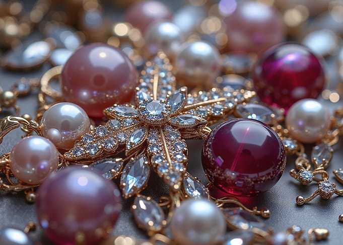 Ornate Pearl and Gemstone Jewelry