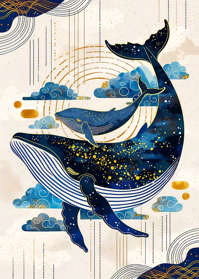 Whales in a Celestial Sky