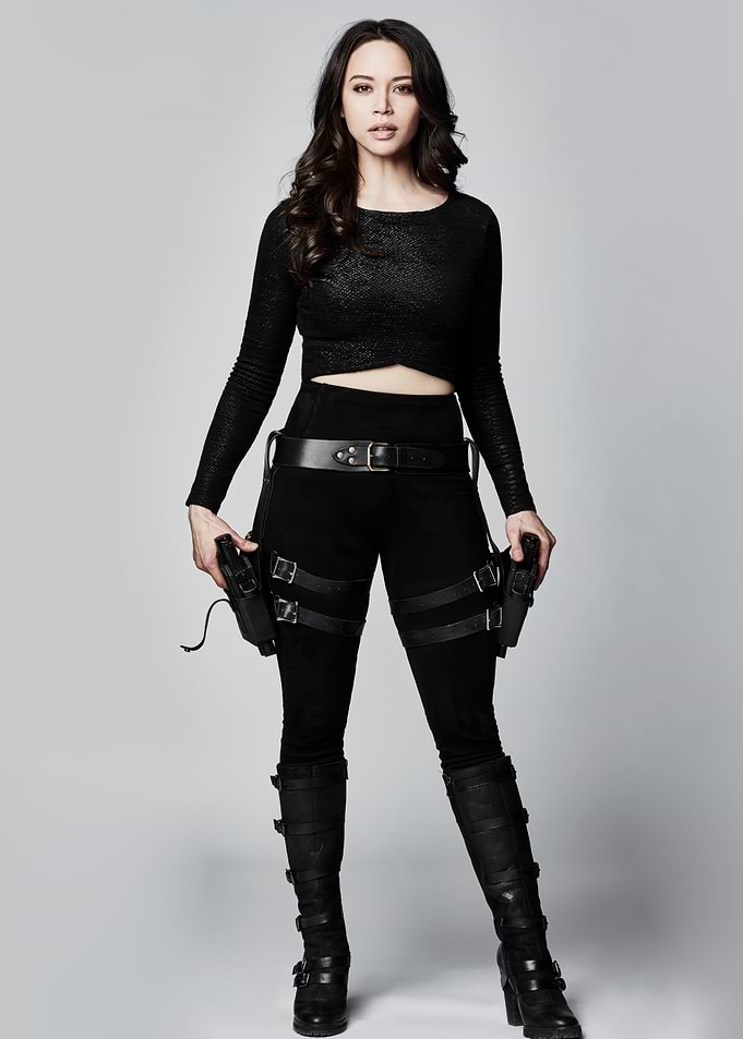 melissa o neil in tactical gear with guns
